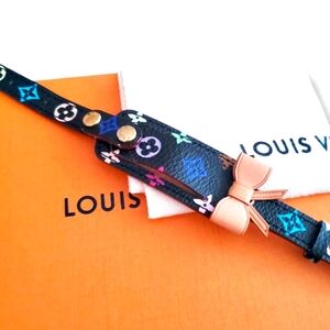 NWOT Vintage Louis Vuitton X Takashi Murakami RARE Black Multicolor ID Bracelet